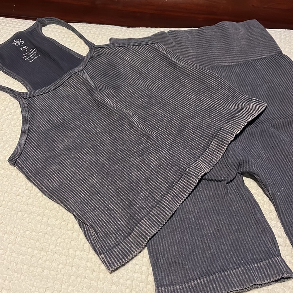 Aura Ribbed Tank Top and Biker Shorts BUNDLE